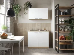 Respekta Küchenmöbel-Set 2 Merle 100 cm Weiß