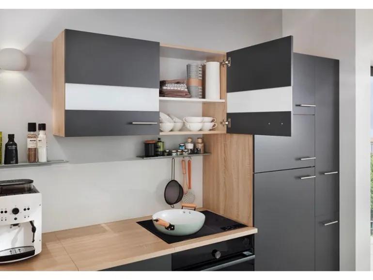 Respekta Küchen-Oberschrank Merle 100 cm Grau