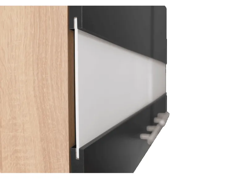 Respekta Küchen-Oberschrank Merle 110 cm Schwarz