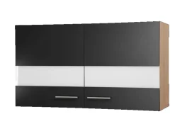 Respekta Küchen-Oberschrank Merle 100 cm Schwarz