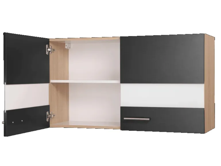 Respekta Küchen-Oberschrank Merle 100 cm Schwarz