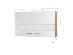 Respekta Küchen-Oberschrank Merle 110 cm Grau