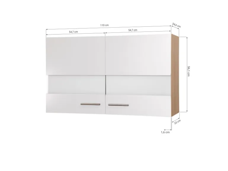 Respekta Küchen-Oberschrank Merle 110 cm Grau