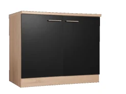 Respekta Küchen-Spülenunterschrank Merle 100 cm Schwarz