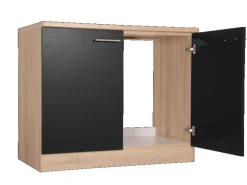 Respekta Küchen-Spülenunterschrank Merle 100 cm Schwarz
