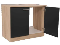 Respekta Küchen-Spülenunterschrank Merle 100 cm Schwarz