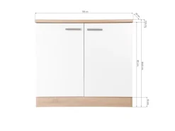 Respekta Küchen-Spülenunterschrank Merle 100 cm Schwarz