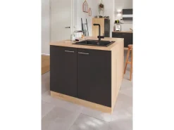 Respekta Küchen-Spülenunterschrank Merle 100 cm Grau