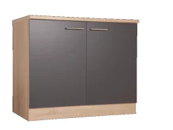 Respekta Küchen-Spülenunterschrank Merle 100 cm Grau