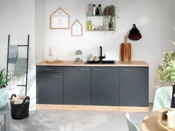 Respekta Küchen-Spülenunterschrank Merle 100 cm Grau