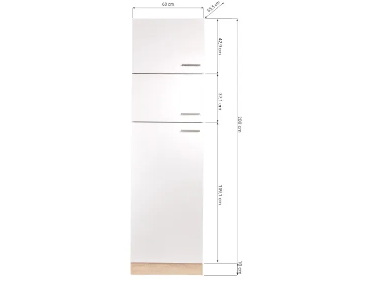 Respekta Küchen-Umbauschrank Merle 60 cm Grau