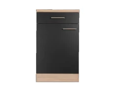 Respekta Küchen-Unterschrank Merle 50 cm Schwarz