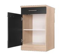 Respekta Küchen-Unterschrank Merle 50 cm Schwarz