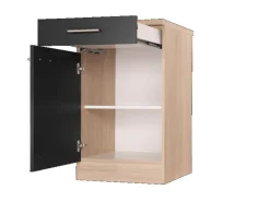 Respekta Küchen-Unterschrank Merle 50 cm Schwarz