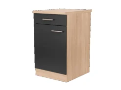 Respekta Küchen-Unterschrank Merle 50 cm Schwarz