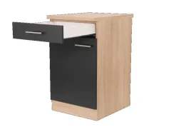 Respekta Küchen-Unterschrank Merle 50 cm Schwarz