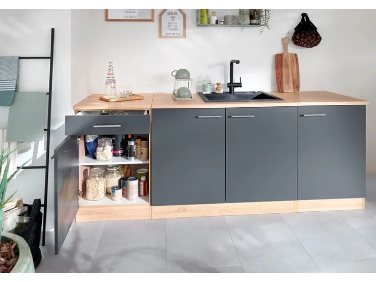 Respekta Küchen-Unterschrank Merle 50 cm Grau