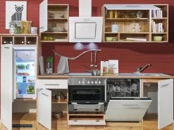 Respekta Küchenzeile 280 cm Weiß-Wildeiche Nachbildung