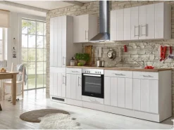 Respekta Küchenzeile Antons 280 cm Lärche Weiß Matt (DAH CH22078IXB)