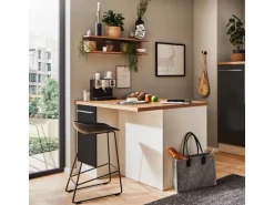 Respekta Küchenzeile Gabriel 320 cm mit Kücheninsel Grau Hochglanz