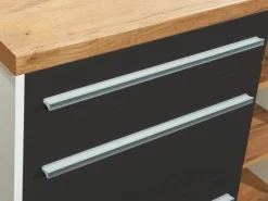 Respekta Küchenzeile Gabriel 320 cm mit Kücheninsel Grau Hochglanz