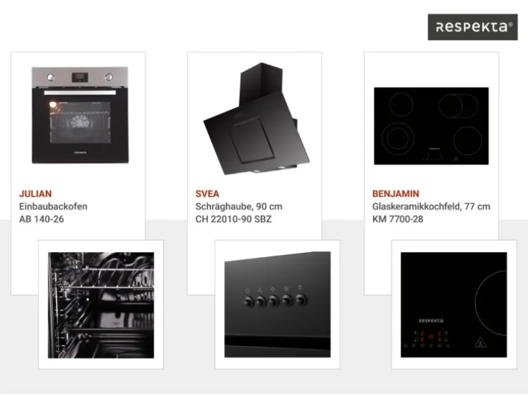 Respekta Küchenzeile Gabriel 320 cm mit Kücheninsel Grau Hochglanz