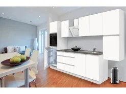 Respekta Küchenzeile GLRP320HWWM Grifflos 320 cm Weiß matt