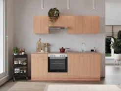 Respekta Küchenzeile KB210BBEC 210 cm Buche Nachbildung