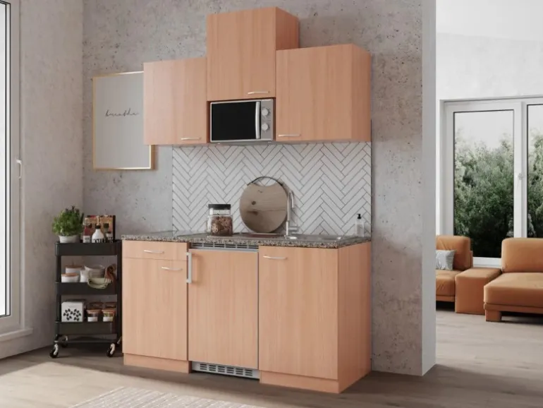 Respekta Küchenzeile KB150BBMIC 150 cm Buche