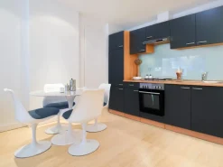 Respekta Küchenzeile KB270BGE 270 cm Grau-Buche Nachbildung