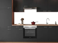 Respekta Küchenzeile KB270BGEC 270 cm Grau-Buche Nachbildung