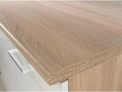 Respekta Küchenzeile KB280ENWPC 280 cm Weiß Eiche-Natura Nachbildung