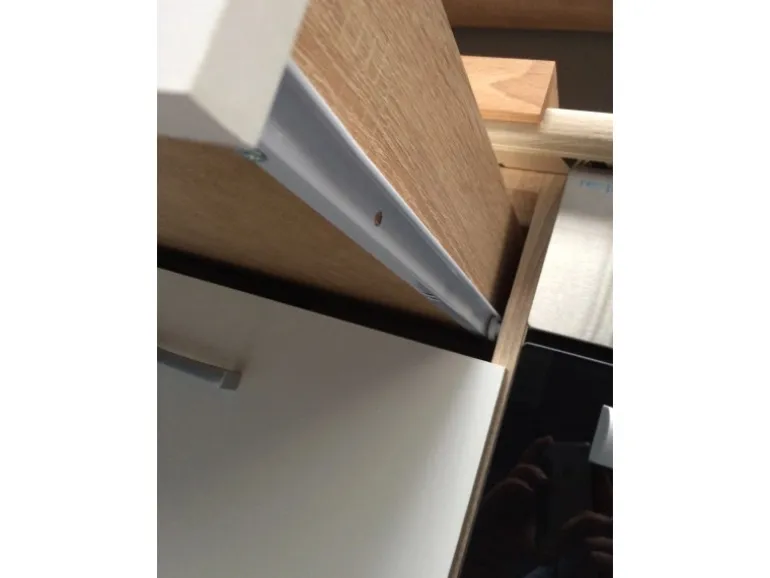 Respekta Küchenzeile KB270ENWP 270 cm Weiß-Eiche Natura Nachbildung Glänzend