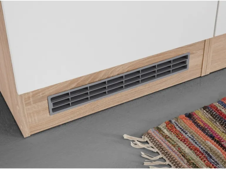 Respekta Küchenzeile KB270ENWP 270 cm Weiß-Eiche Natura Nachbildung Glänzend