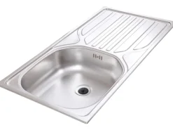 Respekta Küchenzeile KB280ENWP 280 cm Weiß-Eiche Natura Nachbildung