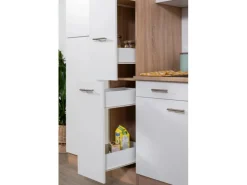 Respekta Küchenzeile KB310ESWCGKE 310 cm Weiß-Eiche Sägerau Nachbildung