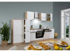 Respekta Küchenzeile KB310ESWC Weiß-Eiche Sägerau Nachbildung