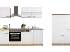 Respekta Küchenzeile KB310ESWC Weiß-Eiche Sägerau Nachbildung