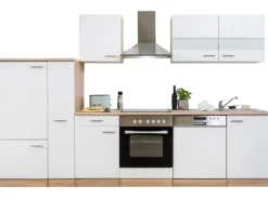 Respekta Küchenzeile KB310ESWC Weiß-Eiche Sägerau Nachbildung