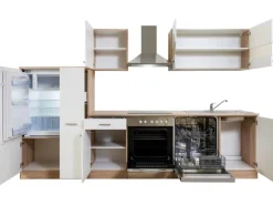 Respekta Küchenzeile KB310ESWC Weiß-Eiche Sägerau Nachbildung