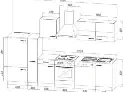 Respekta Küchenzeile KB310ESWC Weiß-Eiche Sägerau Nachbildung