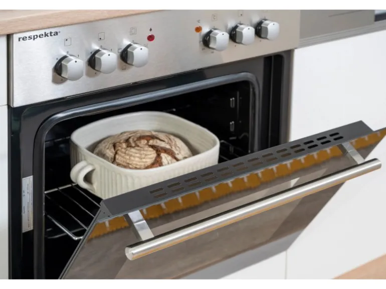 Respekta Küchenzeile KB270ESW 270 cm Weiß-Eiche Sägerau Nachbildung