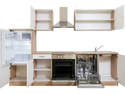 Respekta Küchenzeile KB280ESWC Weiß-Eiche Sägerau