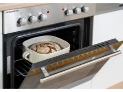 Respekta Küchenzeile KB220ESW 220 cm Weiß-Eiche Sägerau Nachbildung