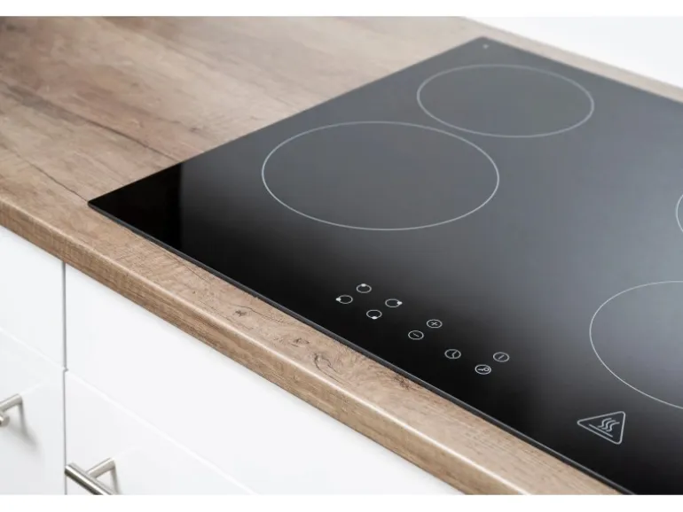 Respekta Küchenzeile KB360EYGMIGKE 360 cm Grau Seidengl.-Eiche York Nachbildung