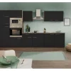 Respekta Küchenzeile KB330EYSMIGKE 330 cm Schwarz-Eiche York Nachbildung