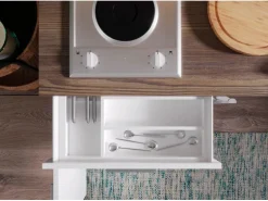 Respekta Küchenzeile KB180EYW 180 cm Weiß-Eiche York Nachbildung