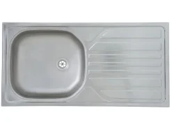 Respekta Küchenzeile KB225EYWMIC 225 cm Weiß-Eiche York Nachbildung