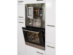 Respekta Küchenzeile KB370EYWMIGKE 370 cm Weiß Seidengl.-Eiche York Nachbildung