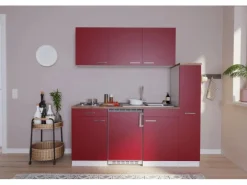 Respekta Küchenzeile KB180WR 180 cm Rot-Weiß